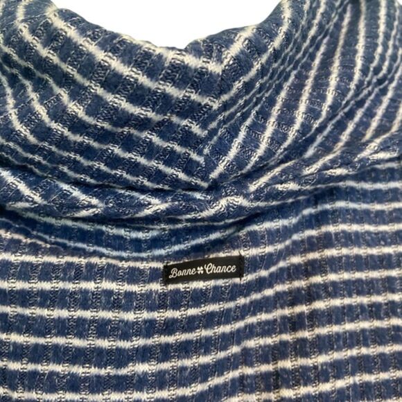 Lucky Brand Bonne Chance Ribbed Cowl Neck Pullover Sweater Large - Picture 7 of 8